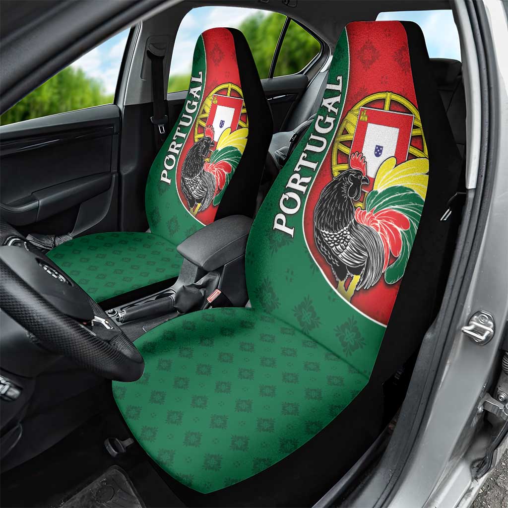 Portugal Car Seat Cover Rooster With Coat Of Arms - Wonder Print Shop