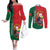 Personalized Portugal Couples Matching Off The Shoulder Long Sleeve Dress and Long Sleeve Button Shirt Rooster With Coat Of Arms - Wonder Print Shop