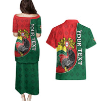 Personalized Portugal Couples Matching Puletasi and Hawaiian Shirt Rooster With Coat Of Arms - Wonder Print Shop