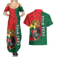 Personalized Portugal Couples Matching Summer Maxi Dress and Hawaiian Shirt Rooster With Coat Of Arms - Wonder Print Shop