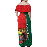 Personalized Portugal Family Matching Off Shoulder Maxi Dress and Hawaiian Shirt Rooster With Coat Of Arms - Wonder Print Shop