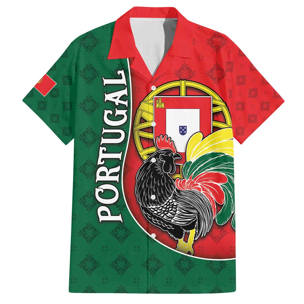 Personalized Portugal Family Matching Off Shoulder Short Dress and Hawaiian Shirt Rooster With Coat Of Arms - Wonder Print Shop