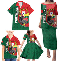 Personalized Portugal Family Matching Puletasi and Hawaiian Shirt Rooster With Coat Of Arms - Wonder Print Shop