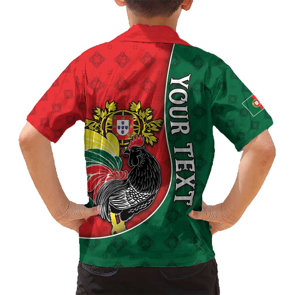 Personalized Portugal Family Matching Short Sleeve Bodycon Dress and Hawaiian Shirt Rooster With Coat Of Arms - Wonder Print Shop