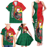 Personalized Portugal Family Matching Tank Maxi Dress and Hawaiian Shirt Rooster With Coat Of Arms - Wonder Print Shop