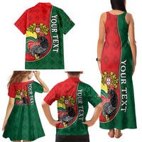 Personalized Portugal Family Matching Tank Maxi Dress and Hawaiian Shirt Rooster With Coat Of Arms - Wonder Print Shop