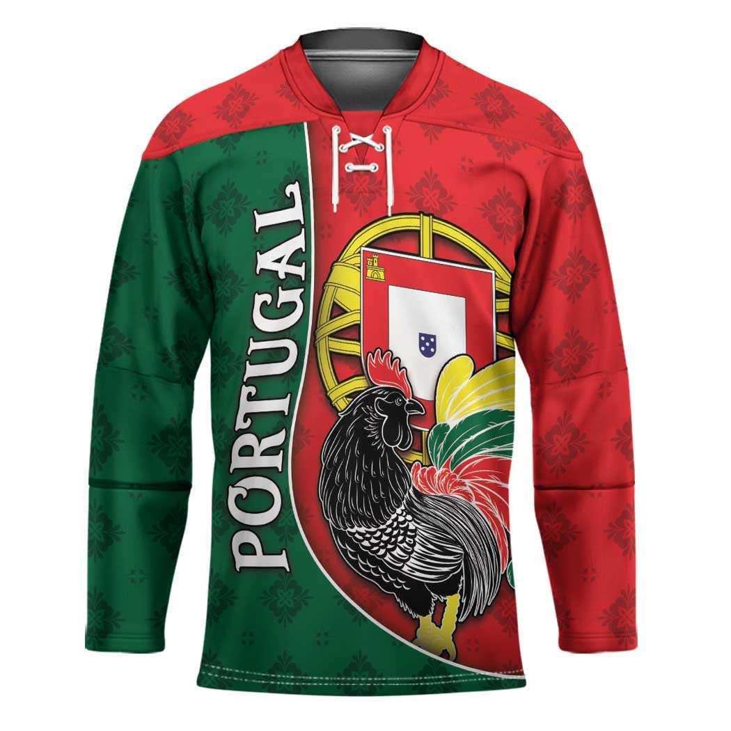 Personalized Portugal Hockey Jersey Rooster With Coat Of Arms - Wonder Print Shop