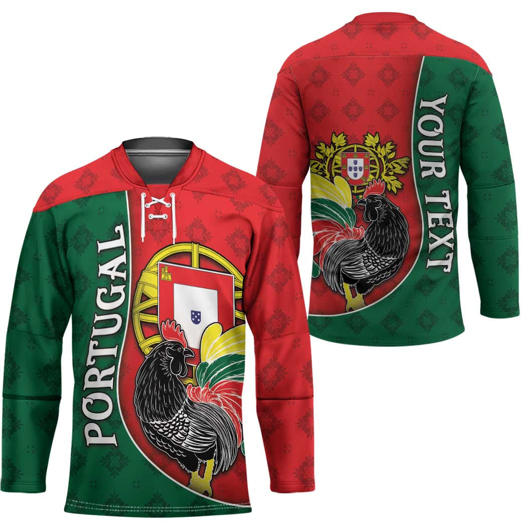 Personalized Portugal Hockey Jersey Rooster With Coat Of Arms - Wonder Print Shop