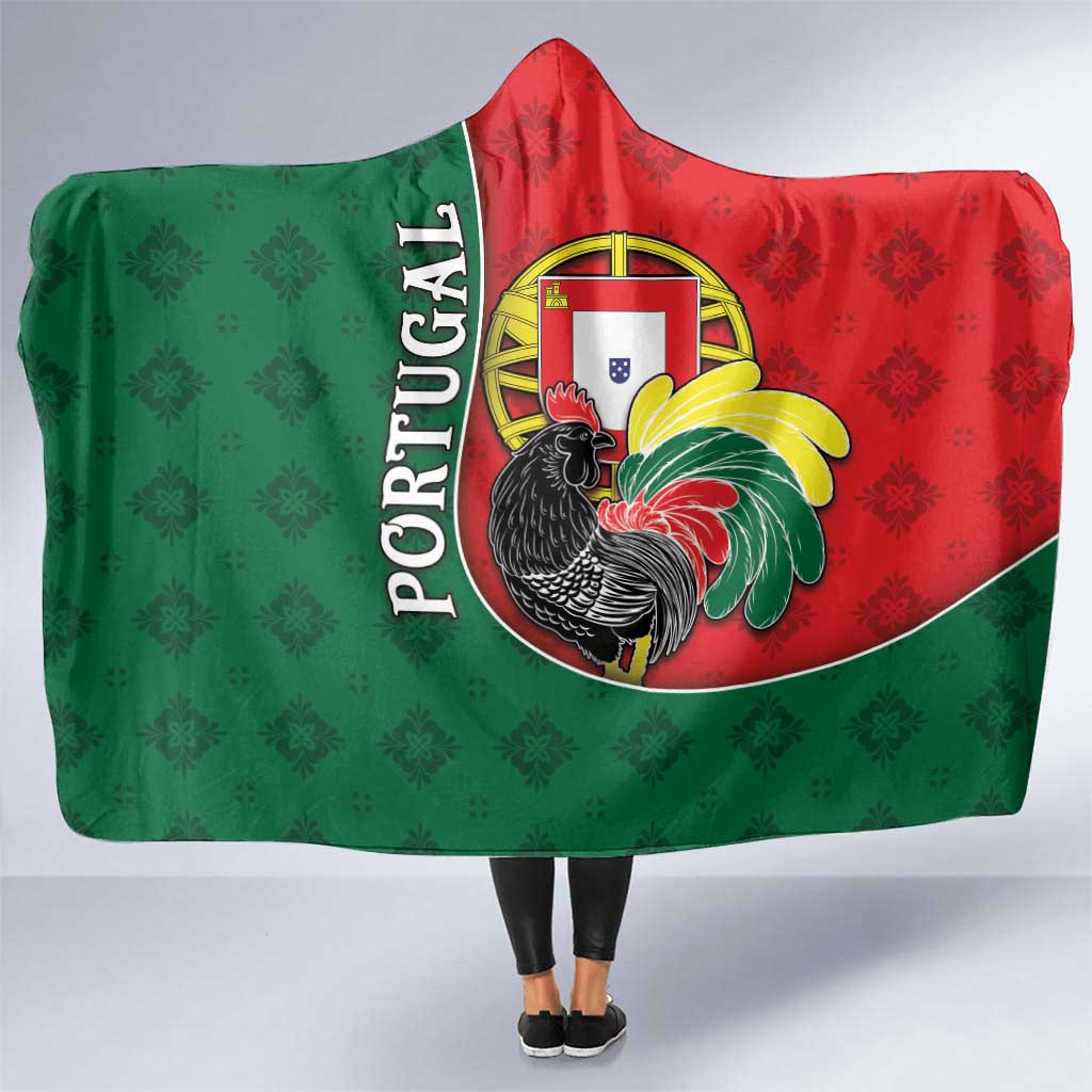 Portugal Hooded Blanket Rooster With Coat Of Arms - Wonder Print Shop