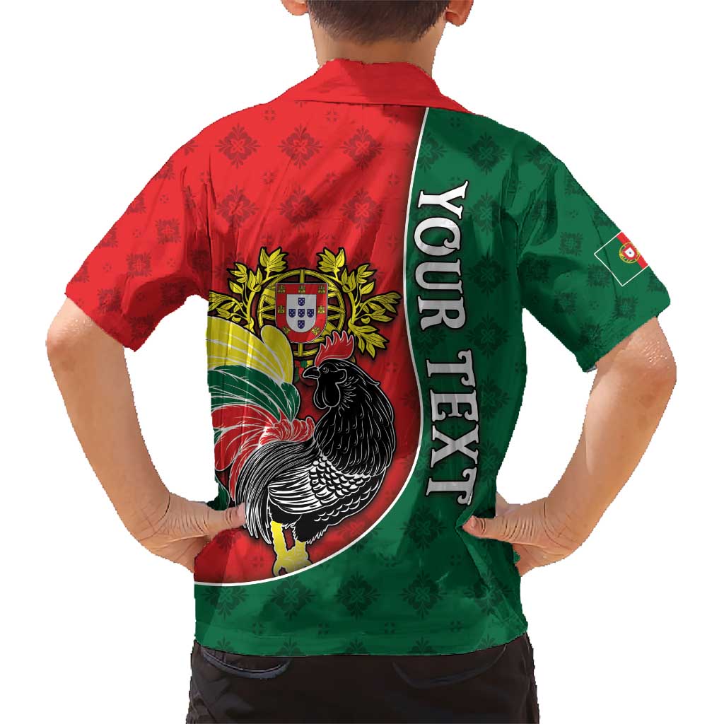 Personalized Portugal Kid Hawaiian Shirt Rooster With Coat Of Arms - Wonder Print Shop