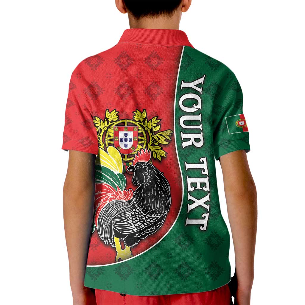 Personalized Portugal Kid Polo Shirt Rooster With Coat Of Arms - Wonder Print Shop