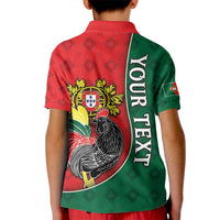 Personalized Portugal Kid Polo Shirt Rooster With Coat Of Arms - Wonder Print Shop