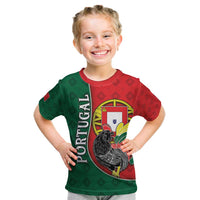 Personalized Portugal Kid T Shirt Rooster With Coat Of Arms - Wonder Print Shop