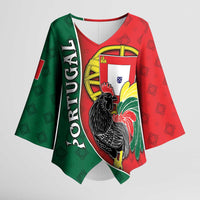 Personalized Portugal Kimono Sleeve Blouse Rooster With Coat Of Arms - Wonder Print Shop