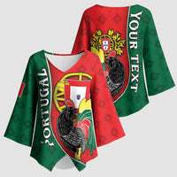 Personalized Portugal Kimono Sleeve Blouse Rooster With Coat Of Arms - Wonder Print Shop