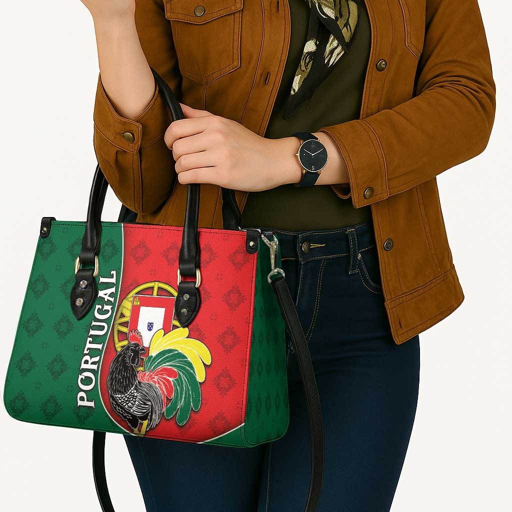 Portugal Leather Bag Rooster With Coat Of Arms - Wonder Print Shop
