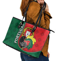 Portugal Leather Tote Bag Rooster With Coat Of Arms - Wonder Print Shop