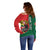 Personalized Portugal Off Shoulder Sweater Rooster With Coat Of Arms - Wonder Print Shop