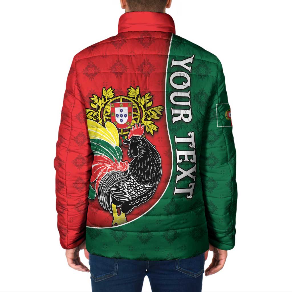 Personalized Portugal Padded Jacket Rooster With Coat Of Arms - Wonder Print Shop