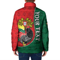 Personalized Portugal Padded Jacket Rooster With Coat Of Arms - Wonder Print Shop