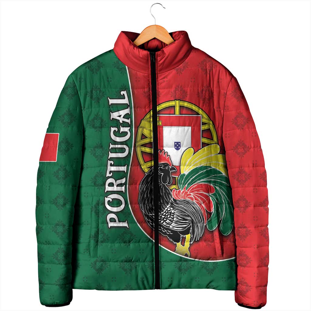 Personalized Portugal Padded Jacket Rooster With Coat Of Arms - Wonder Print Shop