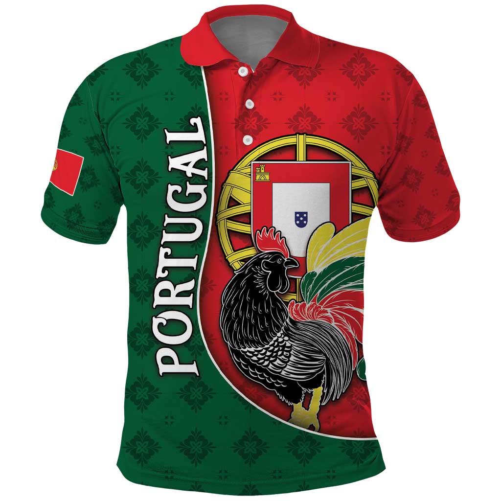 Personalized Portugal Polo Shirt Rooster With Coat Of Arms - Wonder Print Shop