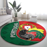 Portugal Round Carpet Rooster With Coat Of Arms - Wonder Print Shop