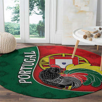 Portugal Round Carpet Rooster With Coat Of Arms - Wonder Print Shop