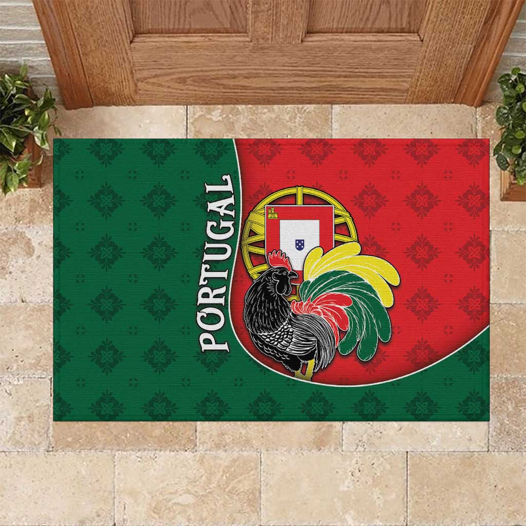 Portugal Rubber Doormat Rooster With Coat Of Arms - Wonder Print Shop