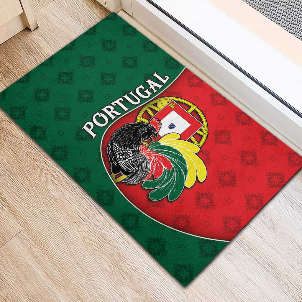 Portugal Rubber Doormat Rooster With Coat Of Arms - Wonder Print Shop