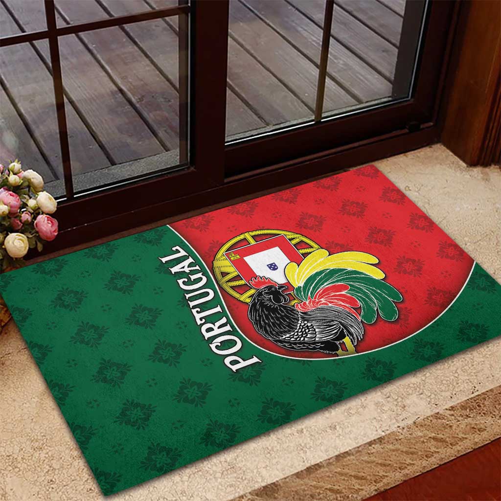 Portugal Rubber Doormat Rooster With Coat Of Arms - Wonder Print Shop