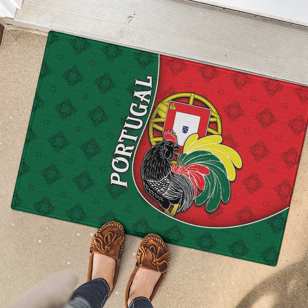 Portugal Rubber Doormat Rooster With Coat Of Arms - Wonder Print Shop