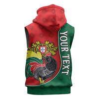Personalized Portugal Sleeveless Hoodie Rooster With Coat Of Arms - Wonder Print Shop