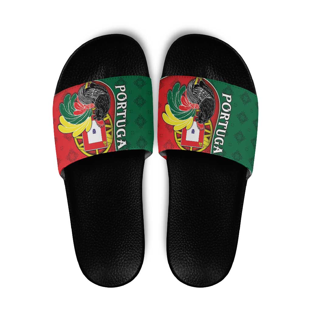 Portugal Slide Sandals Rooster With Coat Of Arms - Wonder Print Shop