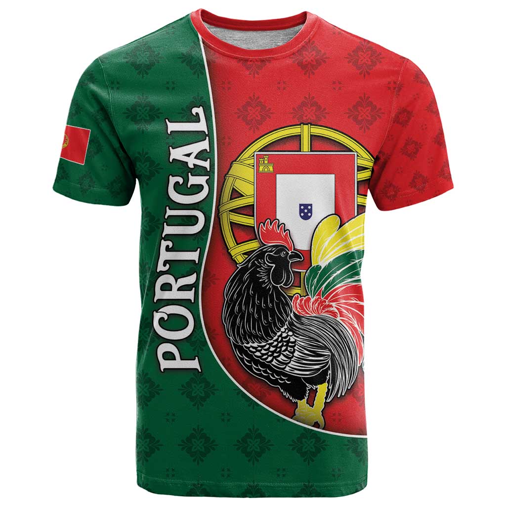 Personalized Portugal T Shirt Rooster With Coat Of Arms - Wonder Print Shop