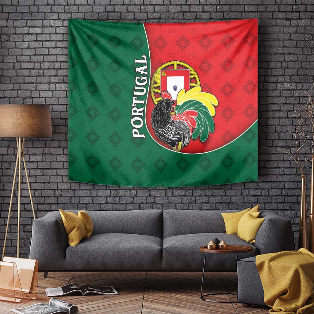 Portugal Tapestry Rooster With Coat Of Arms - Wonder Print Shop