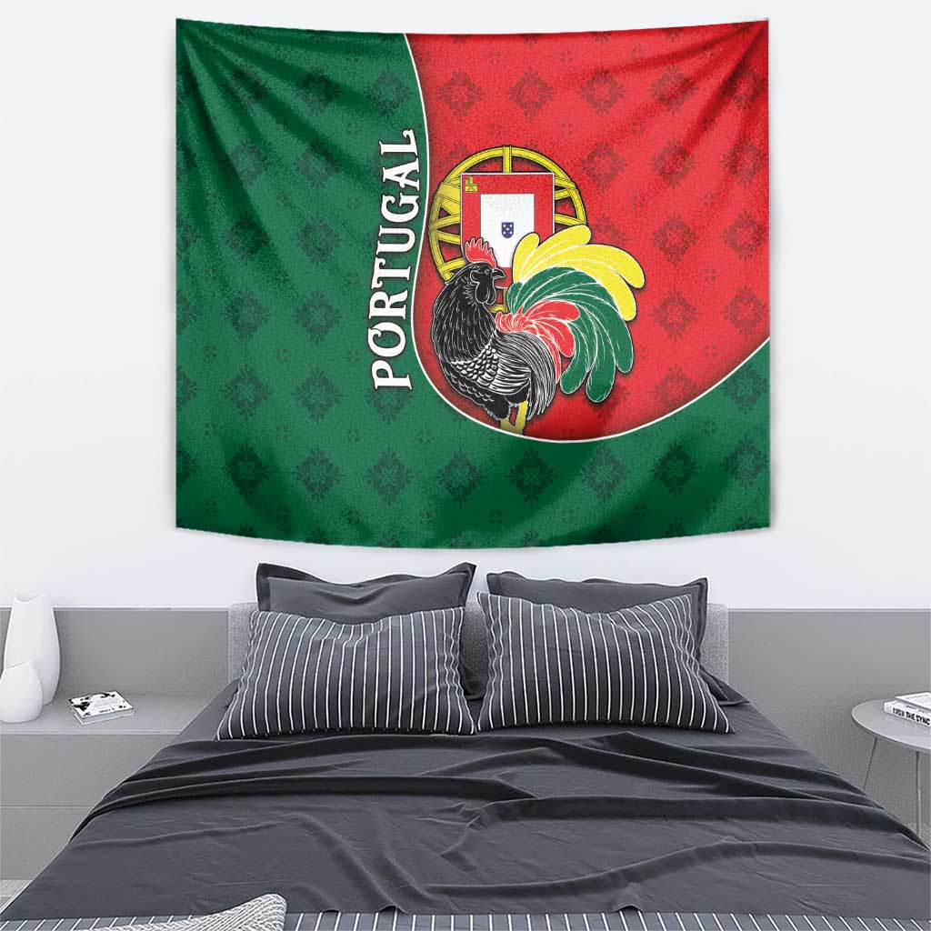Portugal Tapestry Rooster With Coat Of Arms - Wonder Print Shop