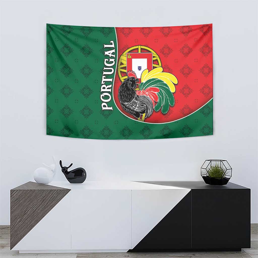 Portugal Tapestry Rooster With Coat Of Arms - Wonder Print Shop