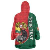 Personalized Portugal Wearable Blanket Hoodie Rooster With Coat Of Arms - Wonder Print Shop