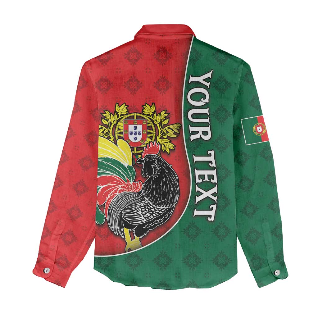 Personalized Portugal Women Casual Shirt Rooster With Coat Of Arms - Wonder Print Shop