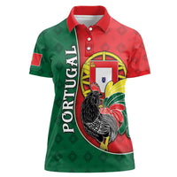 Personalized Portugal Women Polo Shirt Rooster With Coat Of Arms - Wonder Print Shop
