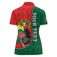 Personalized Portugal Women Polo Shirt Rooster With Coat Of Arms - Wonder Print Shop