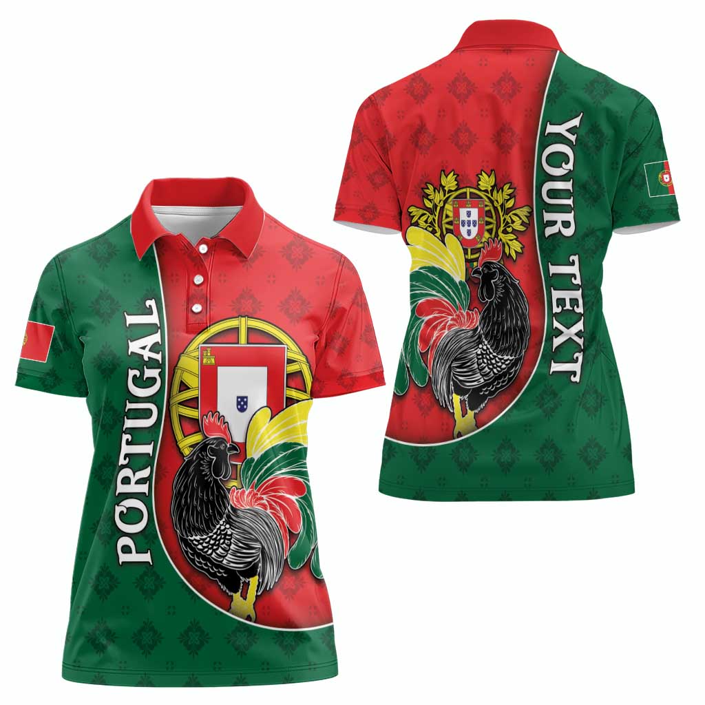 Personalized Portugal Women Polo Shirt Rooster With Coat Of Arms - Wonder Print Shop