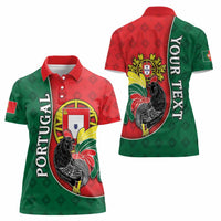 Personalized Portugal Women Polo Shirt Rooster With Coat Of Arms - Wonder Print Shop