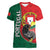 Personalized Portugal Women V-Neck T-Shirt Rooster With Coat Of Arms - Wonder Print Shop