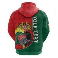 Personalized Portugal Zip Hoodie Rooster With Coat Of Arms - Wonder Print Shop
