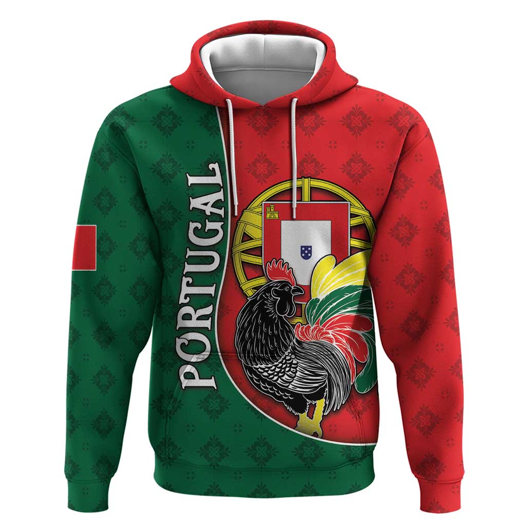Personalized Portugal Zip Hoodie Rooster With Coat Of Arms - Wonder Print Shop