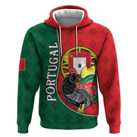 Personalized Portugal Zip Hoodie Rooster With Coat Of Arms - Wonder Print Shop