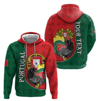 Personalized Portugal Zip Hoodie Rooster With Coat Of Arms - Wonder Print Shop