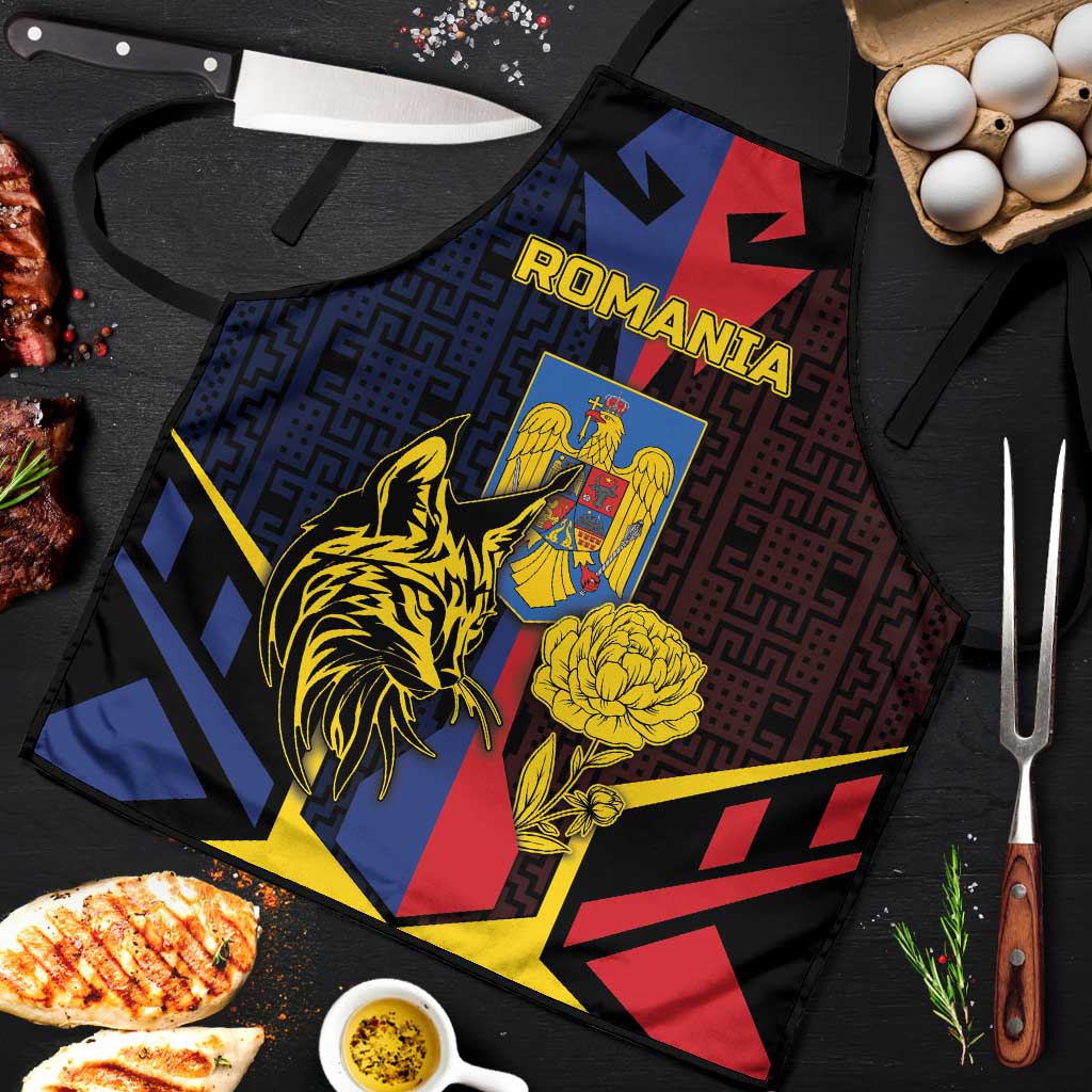 Romania Apron The Eurasian Lynx With The Peony - Wonder Print Shop